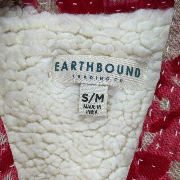 Earthbound Trading Co Quilted Jacket Women Japanese India Floral Cotton S/M - Picture 8 of 13